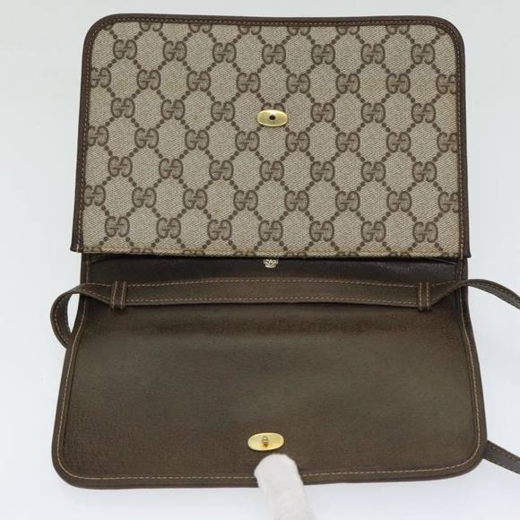 GUCCI GG Canvas Web Sherry Line Shoulder Bag PVC Beige Green Red Auth ep5199 - Picture 15 of 16